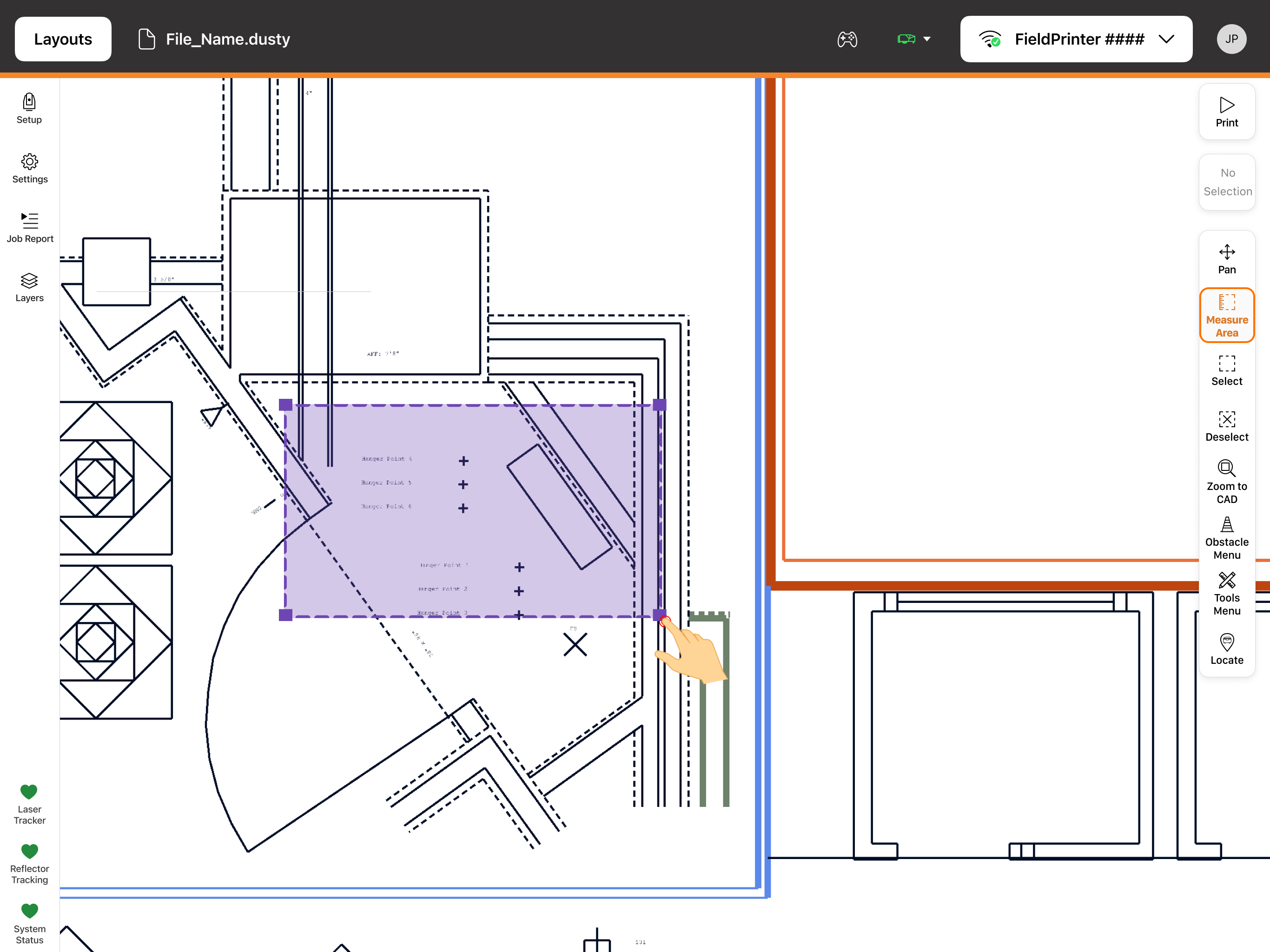 Measure Area selection.