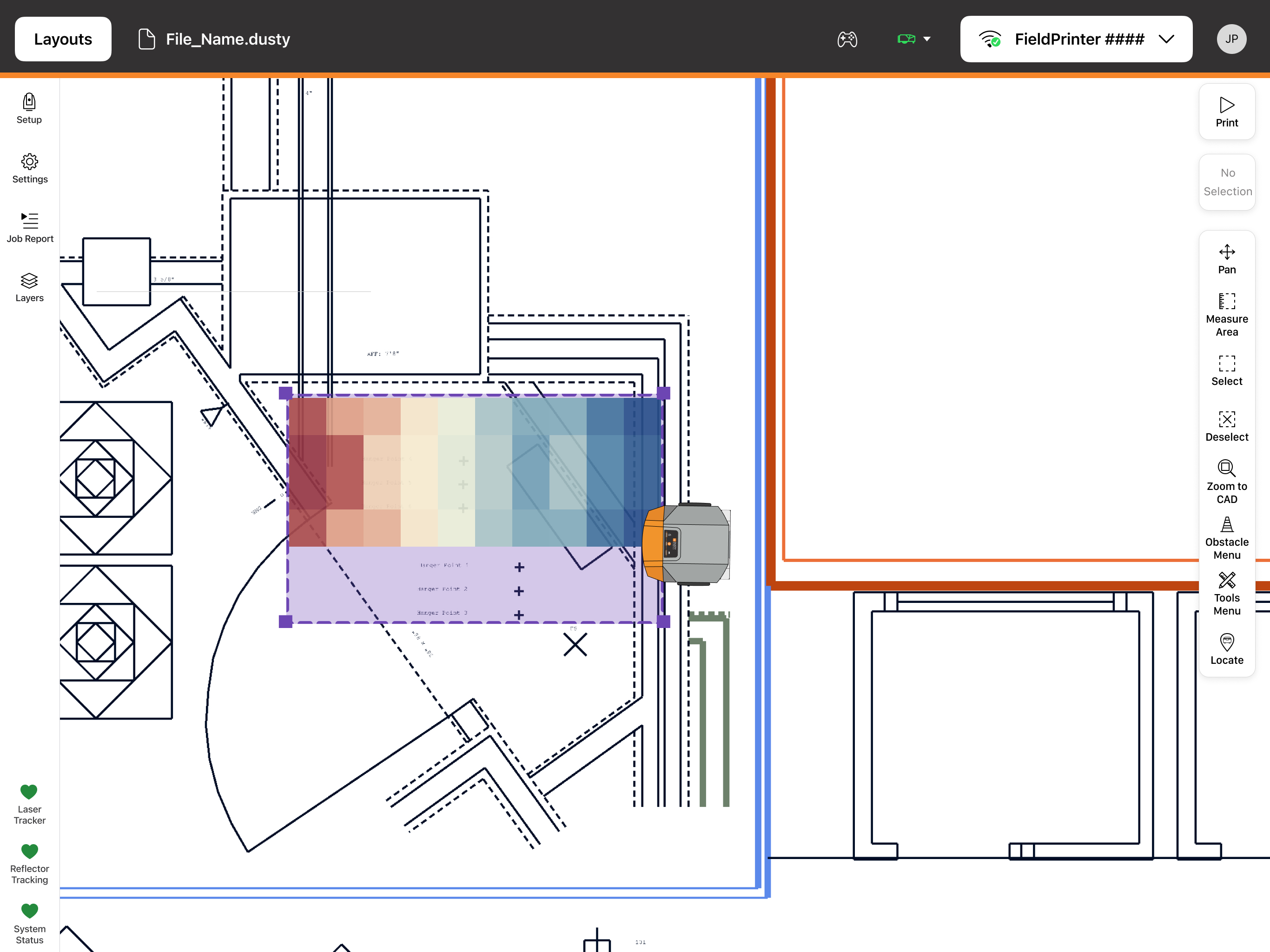 Area Elevation in Dusty App.