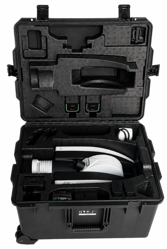 Leica Absolute Tracker AT500 instrument, showing the telescope head and body.