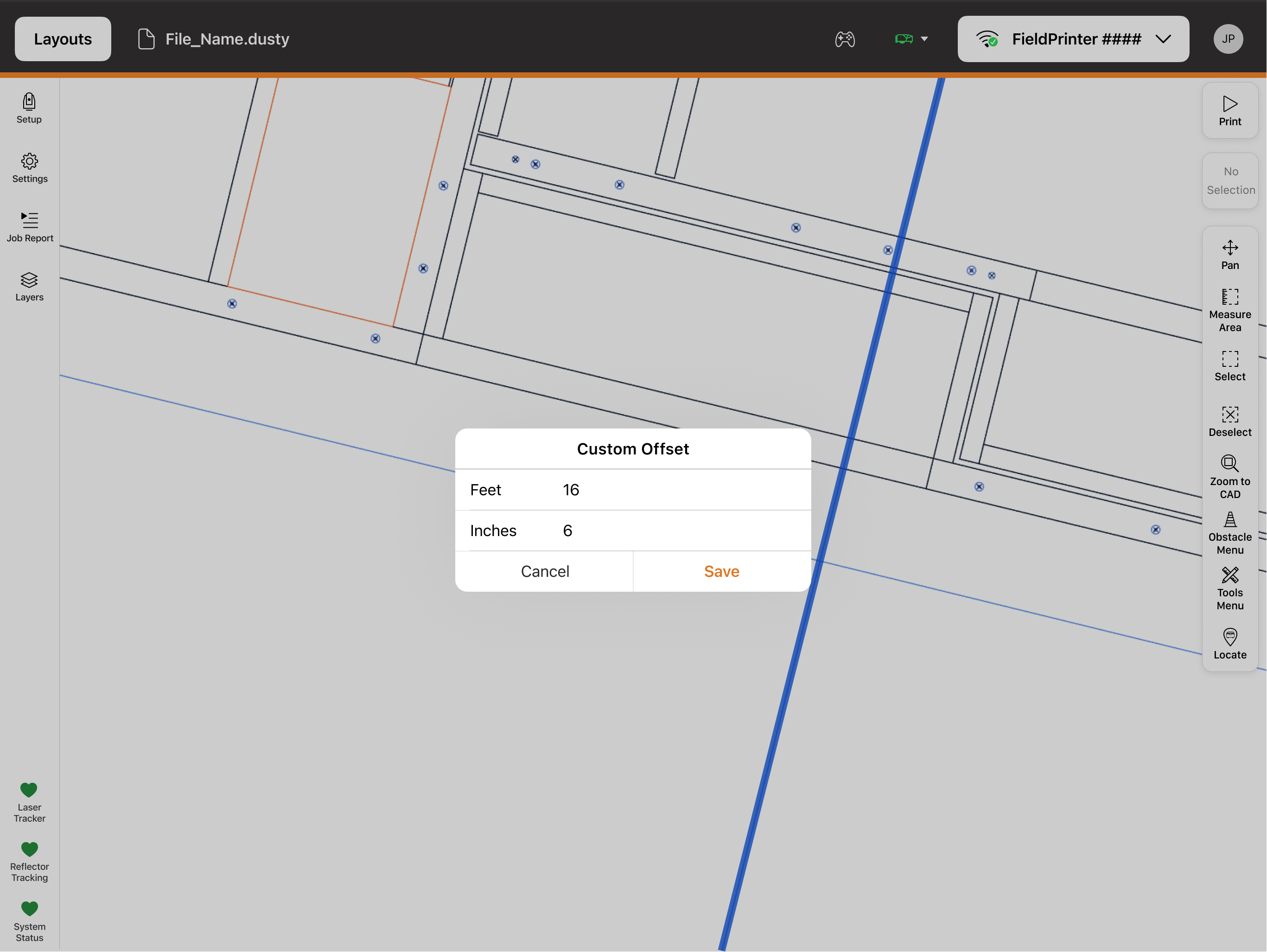 Enter custom offset distance.